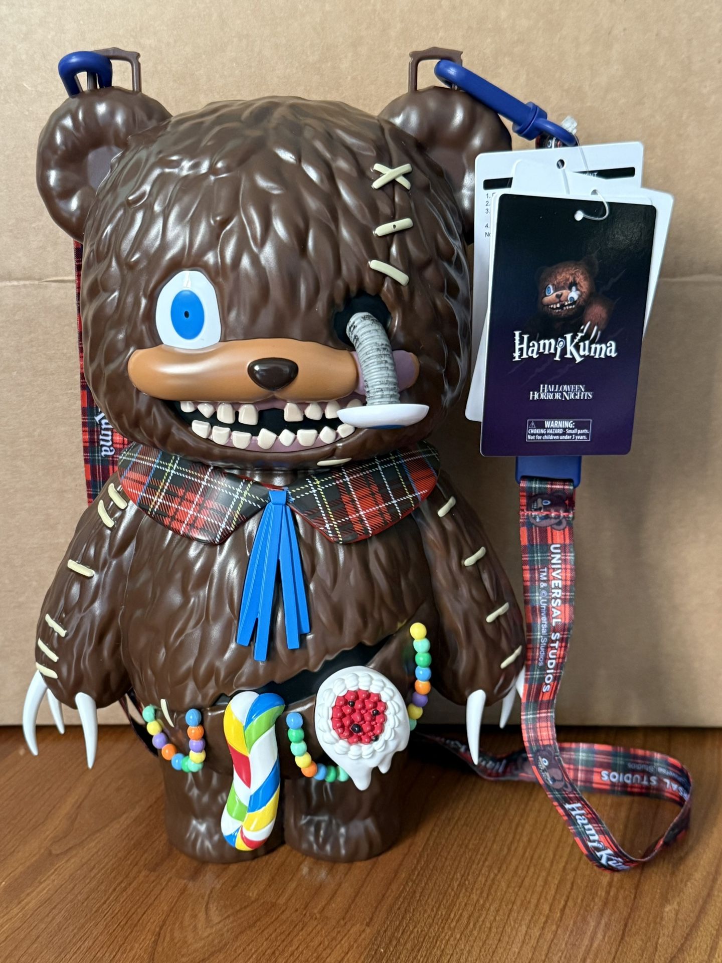 NEW This is a HamiKuma Popcorn Bucket, a collectible item released for the 2025 Halloween Horror Nights event and is a park-exclusive item