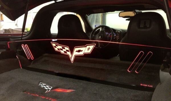 C6 Corvette Coupe Glow Plate Cargo Partition Trunk Organizer
