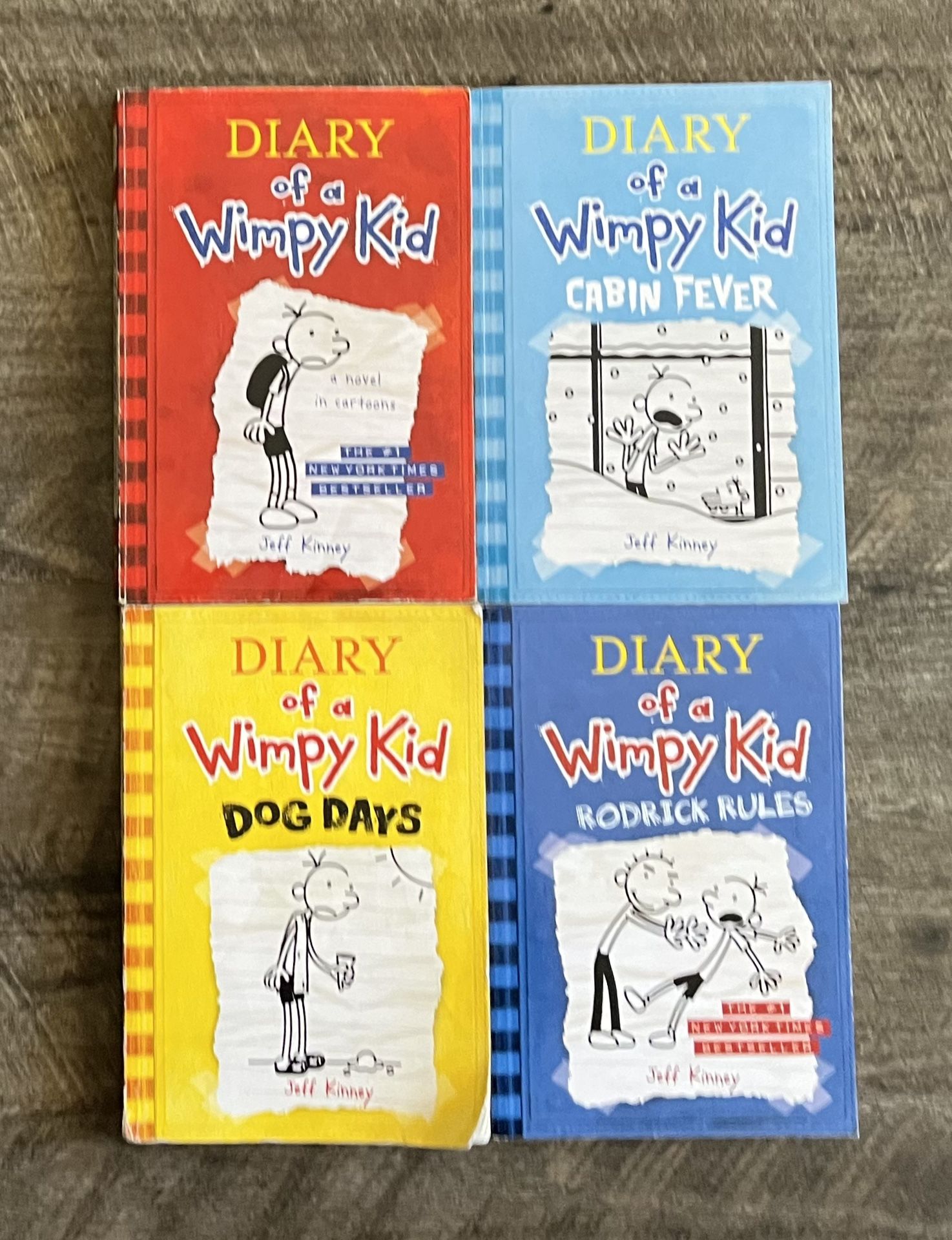 DIARY OF A WIMPY KID, LOT OF 4 BOOKS
