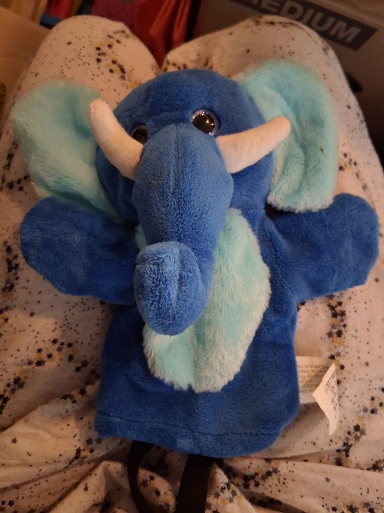 Blue Elephant Hand Puppet