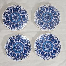 Set Of 4 Turkish Hand Painted Trivets/Coasters