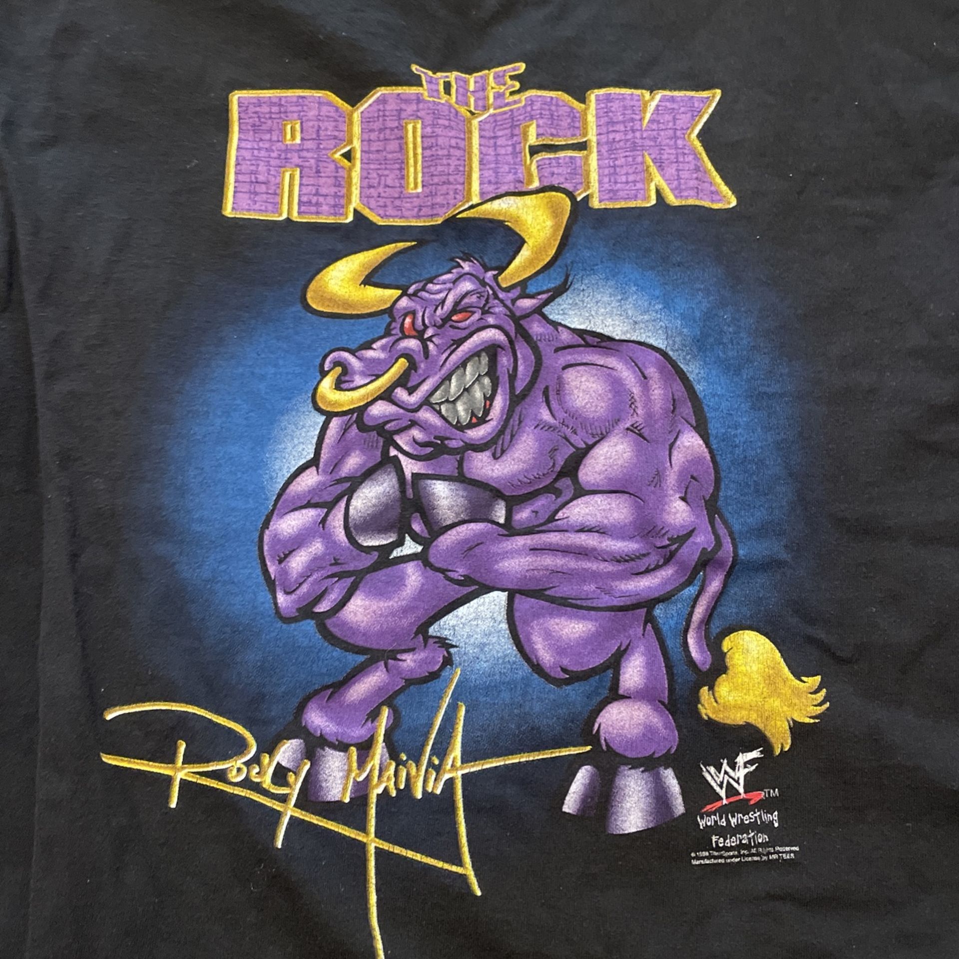 WWF The Rock Bull Tshirt Size XL Good Condition