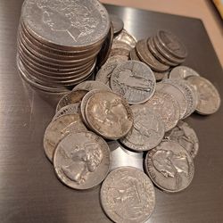 11 TOTAL SILVER DOLLARS & 33 SILVER 90% QUARTERS**ALL FOR ONE PRICE FIRM!!