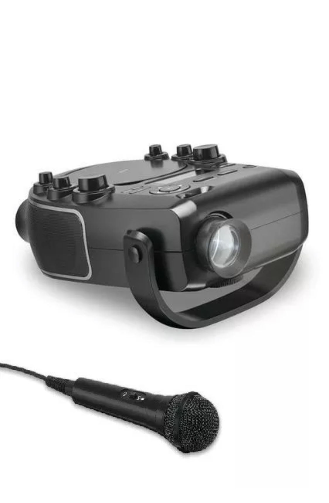 iLive Bluetooth Karaoke Machine with Projector, Includes Microphone and Remote Control, Black