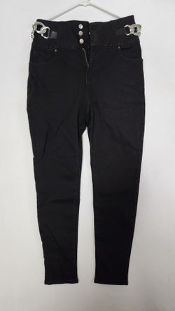SHEIN Women' Black High Waisted Jeans with Chain Detail Size 0XL