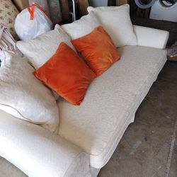 White Upholstered Pull-out Couch
