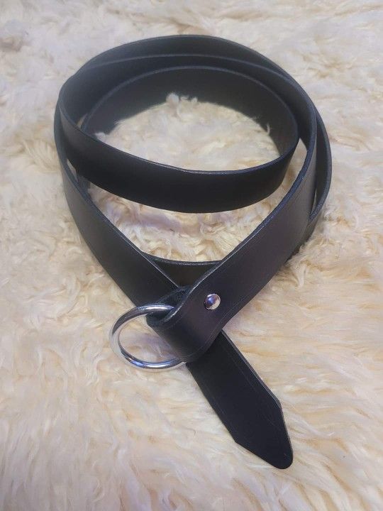 Leather Ring Belt For Larp, Cosplay, Reenactment, Or Renaissance Faire
