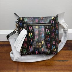 Dooney & Bourke Black Crossbody with Multicolor DB Logo