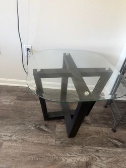 small glass table