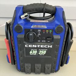 CEN-TECH 630 Peak Amp Portable Car Battery Jump Starter and Power Pack with 150 PSI Air Compressor
