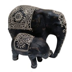 Exotic India Decorated Hand Painted ELEPHANT STATUE  9" X 7" Inches Beautiful!