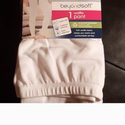 NEW FRUIT OF THE LOOM WAFFLE THERMAL PANTS UNDERWEAR, WHITE, IVORY, 12 14 Large $ FIRM