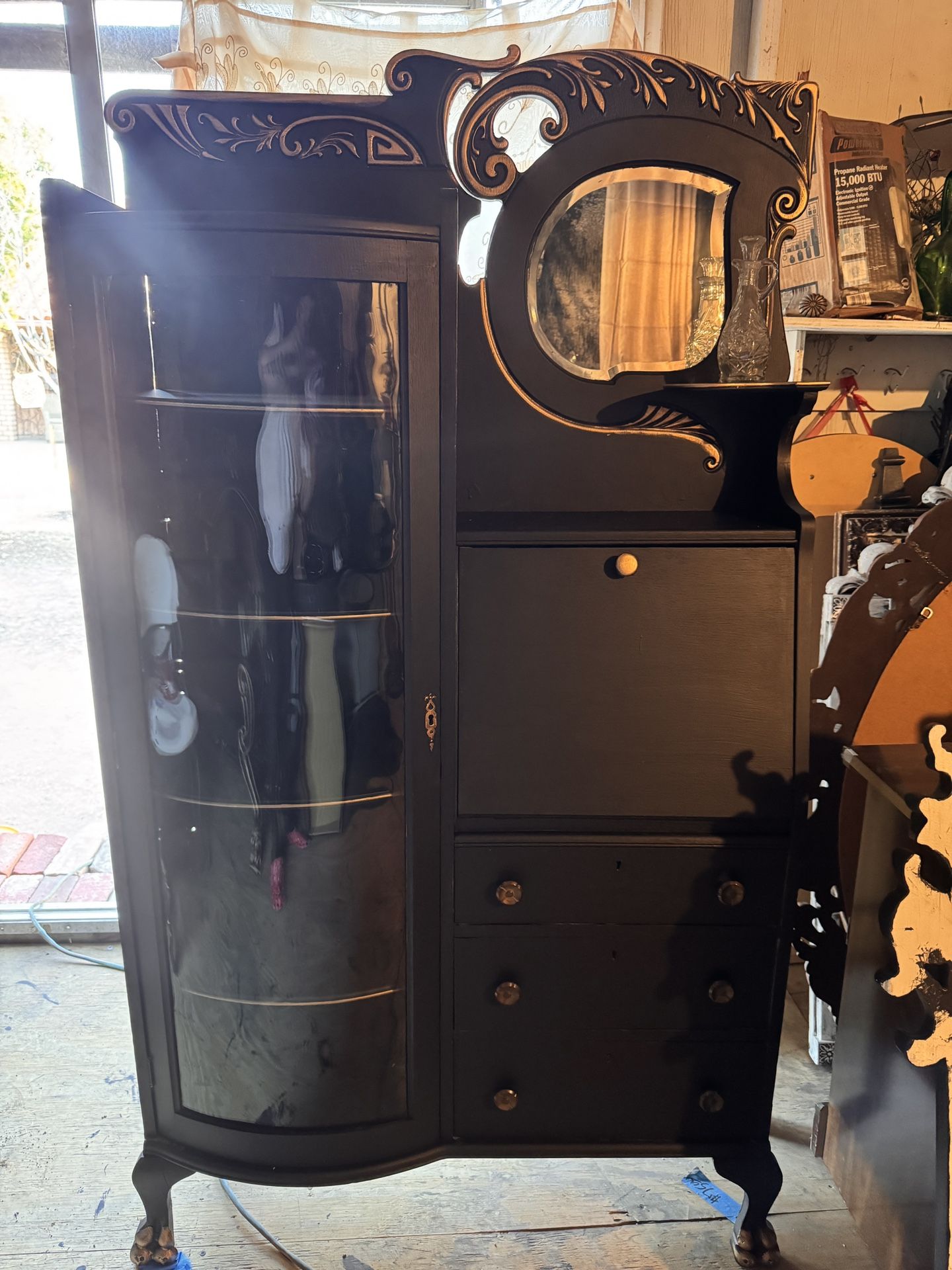 Gothic Victorian style antique cabinet