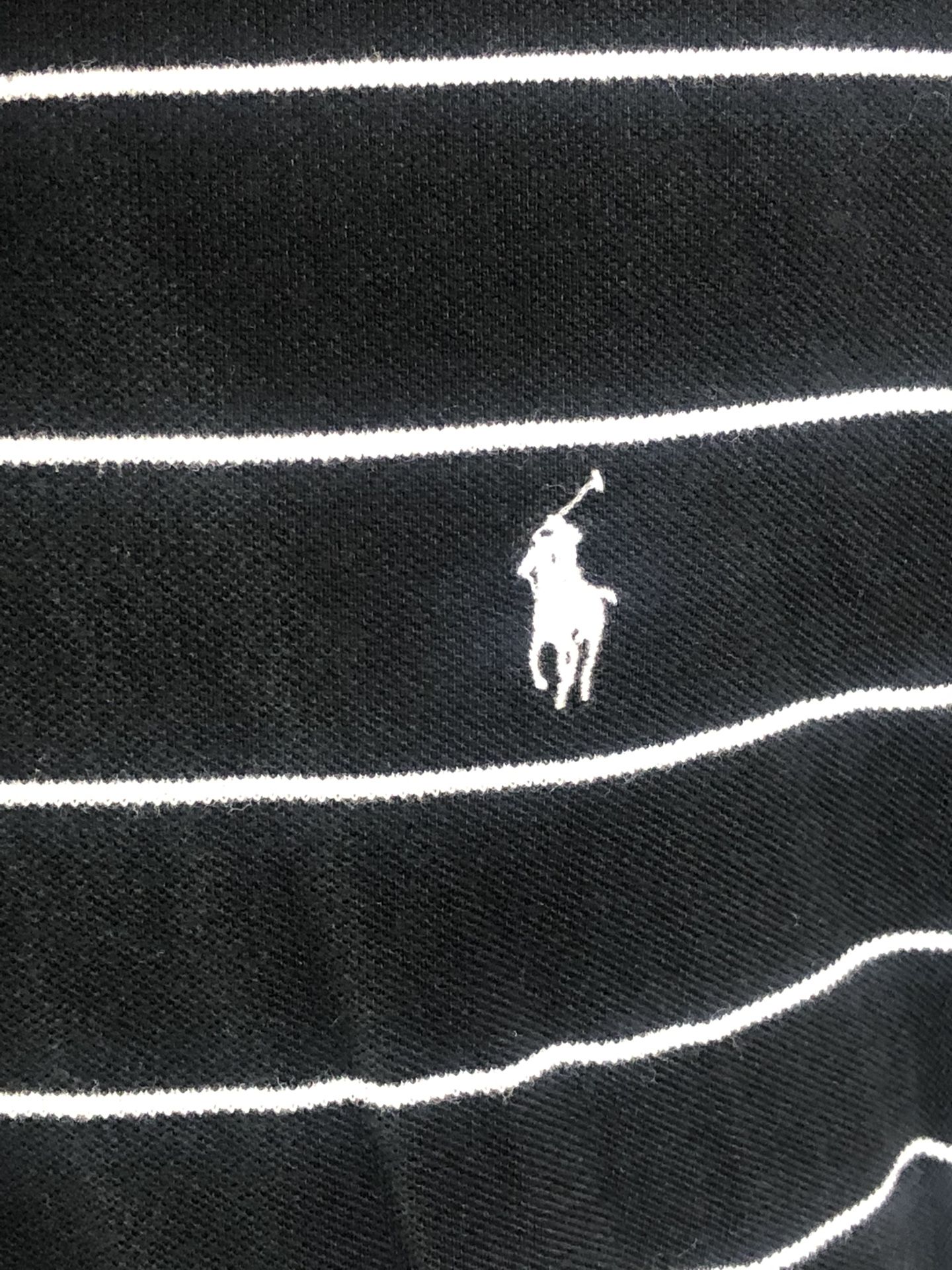 Polo Ralph Lauren Men’s 2XB Mesh Polo Black Striped Shirt Pony