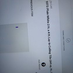 Plain White 2ft.x4ft Lay In Ceiling Tile.64SQ Ft. Case