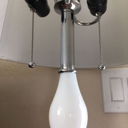 White glass lamps