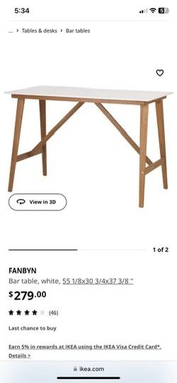 Lovely IKEA bar height FANBYN table standing desk for Sale in