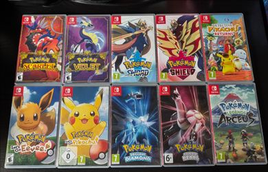 Pokemon switch games in excellent condition