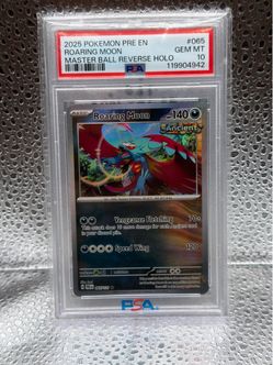 Roaring Moon Master Ball Reverse Holo PSA 10