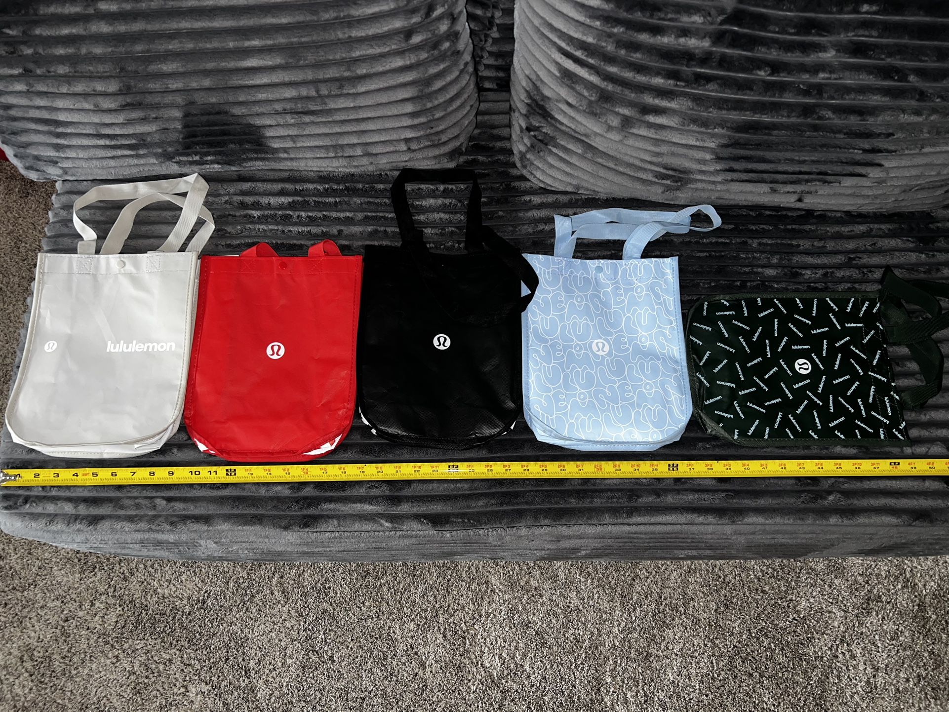 5 Lululemon Small Shopping Bags Tote Hand Carry Accessories
