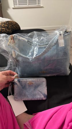 Coach love denim bag only with charms