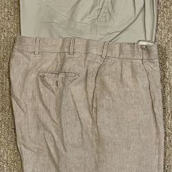 (2) Pair Mens Cream / Beige Trousers - 38x32