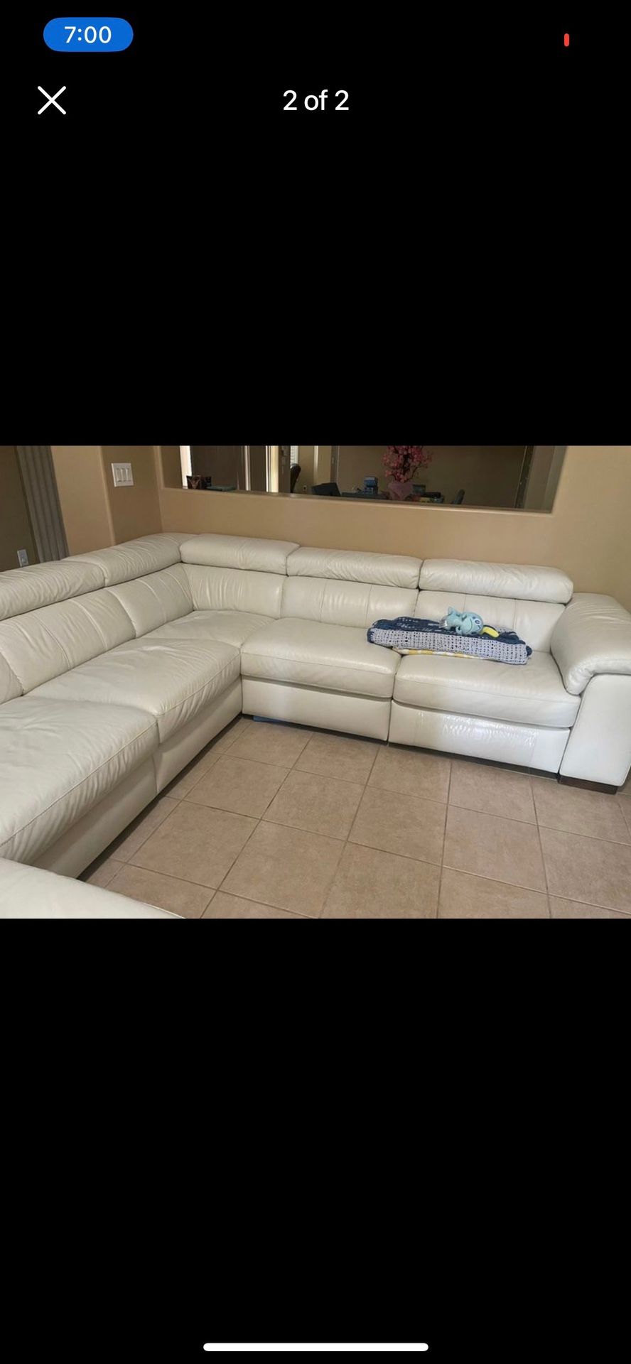 Italian Leather Sectional 