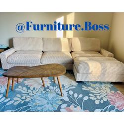 Sectional Sofa With Chaise - Beige Corduroy Sofa With Chaise