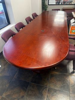 Large Cherry Wood Conference Table 14ft