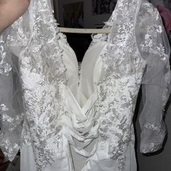 Size 12 Long Elegant Wedding Dress 