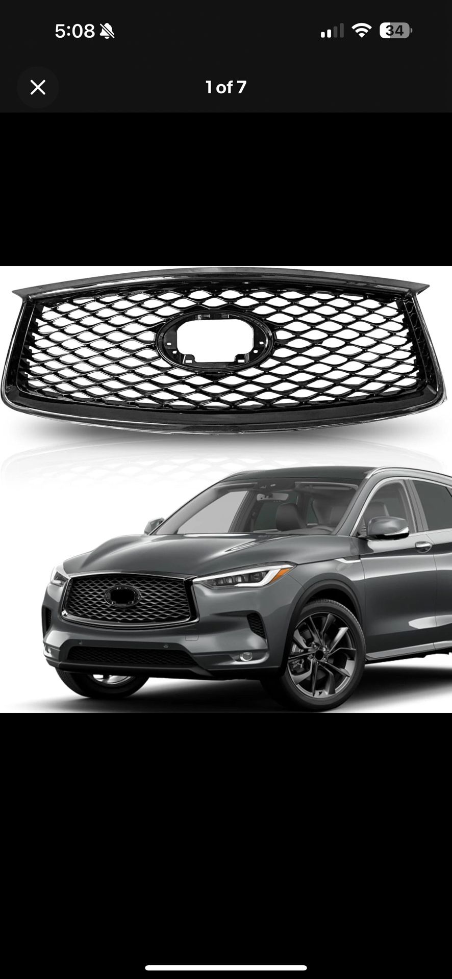 2019-2022 Infiniti Qx50 Gloss Black Grille