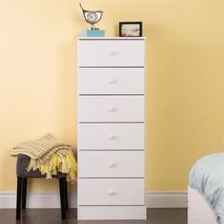 Home Square 6 Drawer Dresser Chest in White