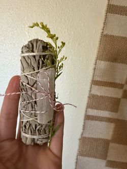 New White Sage Smudge Stick with Selenite