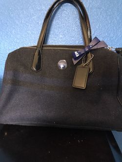 Blue and black Coach purse