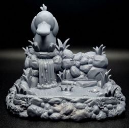 Pysduck diorama-style card display unpainted resin