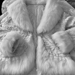 White Fur Coat Not So warm Just So #blackfriday