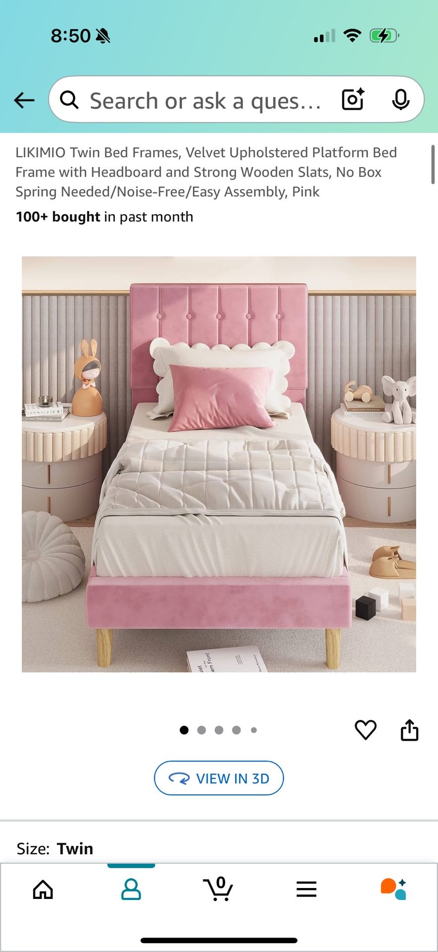 Twin Size Pink Bedframe
