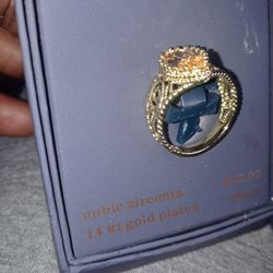 Sparkling Allure Size 9 Gold Plated Cubic Zirconia