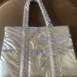 Bath And Body Works Tote Silver PUFFY Bag