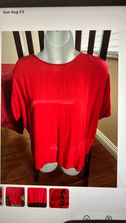 Options Melrose red 100% Rayon top with short sleeves