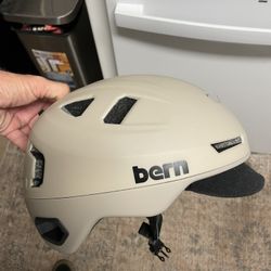 Bern Hudson Ebike Skater Helmet Sand Khaki, Size Large W/Mips System 2.0, Visor