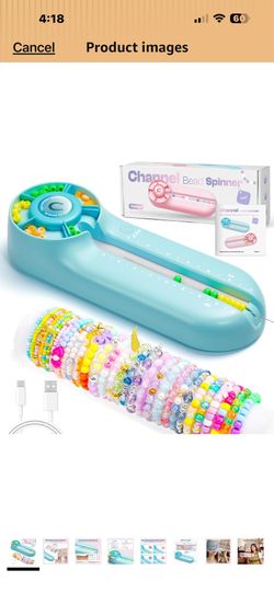 Caydo Electric Bead Spinner with Beading Board, G1 Channel Bead Spinner for Bracelets Designing and Jewerly Making Kit for Pony & Seed Beads, Round Gl