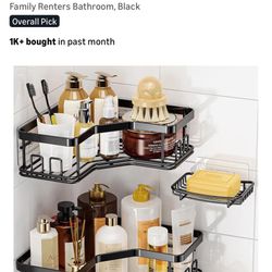 3 Pack Corner Shower Caddy with Soap Holder, Large Capacity Sturdy Easy Install No Drilling Stainless Steel Hold 40 LBS Shower Organizer Shelves Rack 