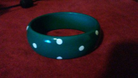 Turquoise with white dots bracelet