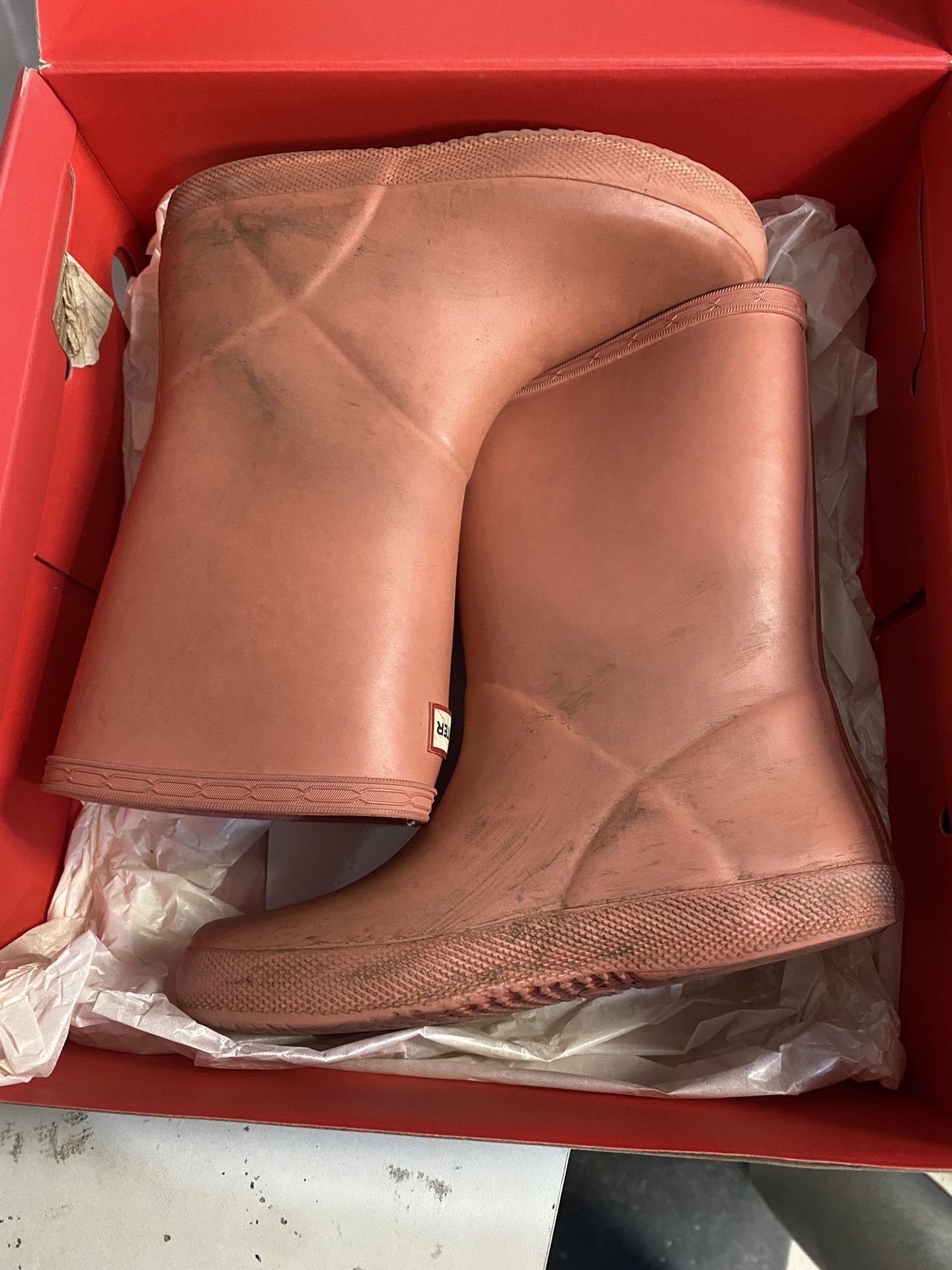 Hunter Rain Boots For Girls Pink Size 12b/13g W/ Hunter Socks
