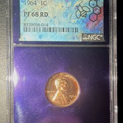 Lot of (2) NGC 1964 1C PF 68 RD 