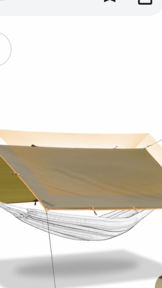 Camping Tarp Tent Portable Multifunctional Bushcraft Backpacking Tear-Resistant Fabric Rain Fly Tarps Awning Shelter Lightweight Waterproof Tarp