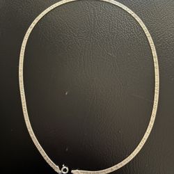 18" Sterling Silver Herringbone Necklace