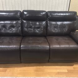 3 Reclining Leather Sofas Dark Brown