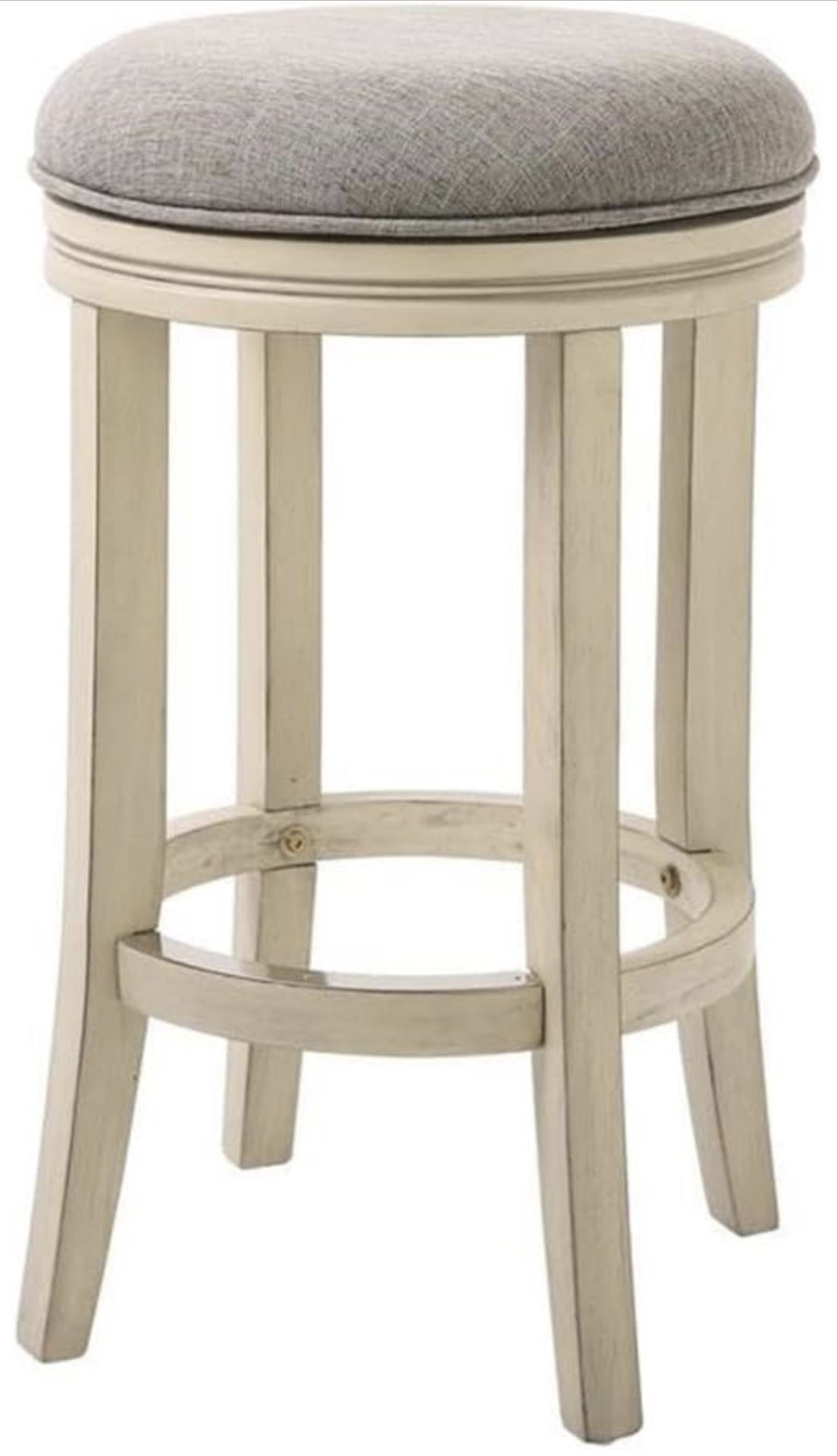 [SEALED]New Ridge Home Goods Victoria 26in Wood Bar Height Swivel Stool in Ivory Wood
